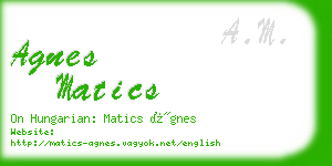 agnes matics business card